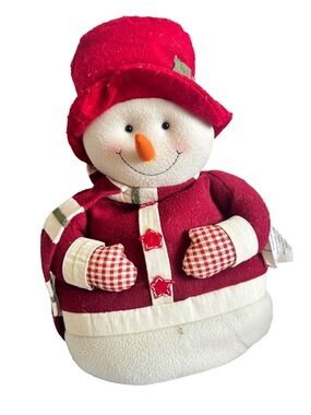 Vintage St. Nicholas Stuffed Snowman 1980s Holiday Decor 40+ Years Old